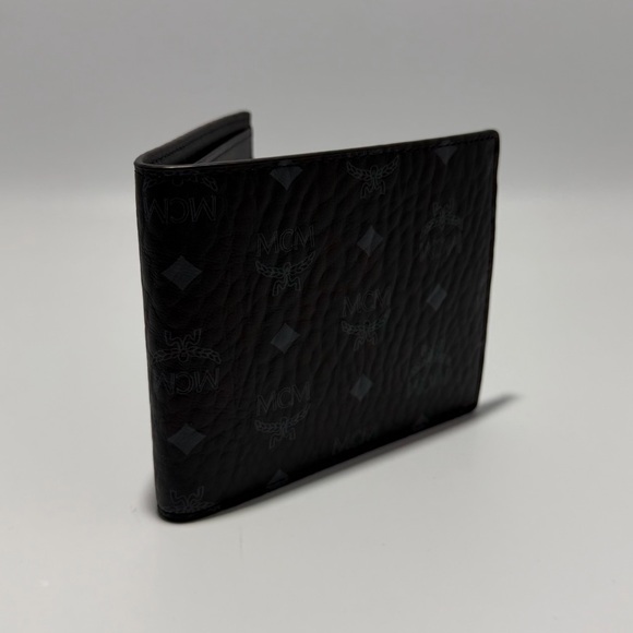 MCM Visetos Bifold Wallet Black Monogram New Unisex - Picture 8 of 8